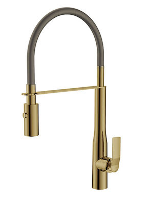Brushed Golden Brass Kitchen Sink Faucets Single Lever