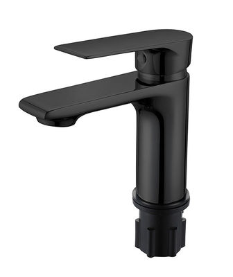 Metal Matt Black Bathroom Basin Mixer Faucet Single Lever