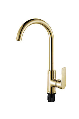 Single Lever Kitchen Sink Faucets Golden Brass Cold And Hot OEM