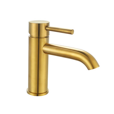 Bathroom Gold Brass Modern Single Lever Basin Tap Hot Cold Water Dispenser Faucet