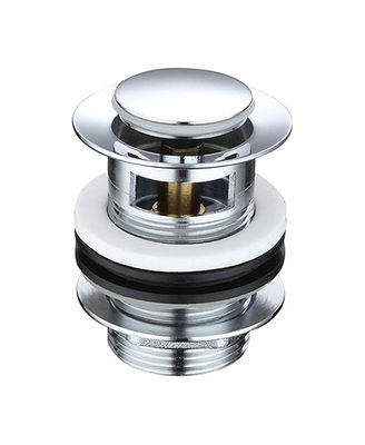 Pop Up Small Bathroom Sink Strainer Drain With Overflow Stopper Chrome OEM