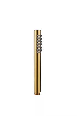 Brass microphone handshower hand shower for shower column brushed golden bathroom silicon nozzle easy cleaning round OEM