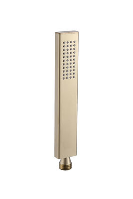 Brass microphone handshower hand shower for shower column brushed golden bathroom silicon nozzle easy clean square OEM