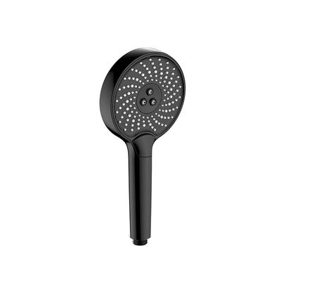 Plastic Hand Showers ABS 3 Function Column Black Liquid Silicon Nozzle Round Easy Clean OEM