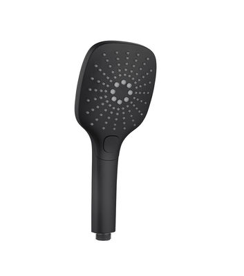 Black Column Hand Held Showerheads ABS Plastic 3 Function