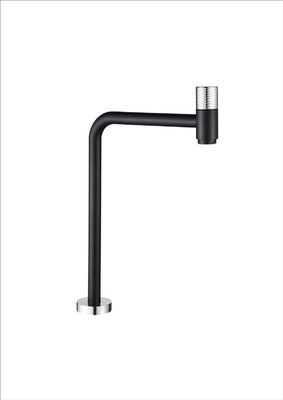 SUS304 Basin Tap Mixer Bibcock High Long Spout Single Deck Mounted Matt Black