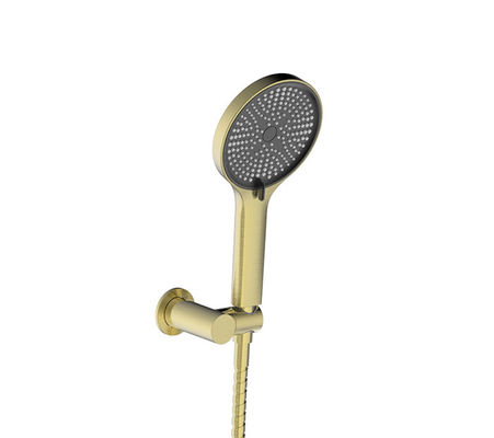 Brushed Golden Hand Showers Liquid Silicon Nozzle Round Easy Cleaning OEM
