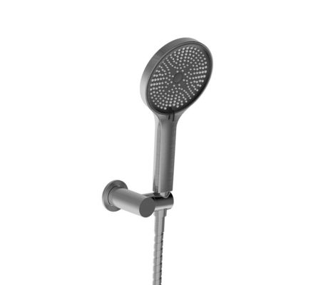 ABS Plastic 3 Function Hand Showers Gun Metal Big Round Bath Liquid Silicon Nozzle Easy Cleaning