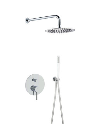 Caché dans le mur de laiton anneau boucle poignée douche de pluie construire dans la douche de main mixeur ensemble robinet chrome OEM ronde classique