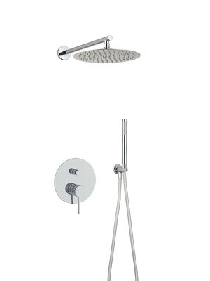 Round Classical Chrome OEM Rain Shower Mixer Tap Concealed In Wall