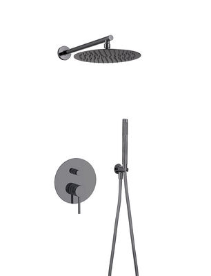 OEM Rain Shower With Handle Brass Annular Knurl Gun Metal
