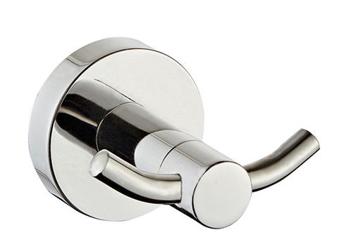 Bathroom wall mounted all copper electroplating silver Double robe hook