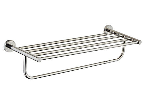 Polished Chrome Double Round Towel Bar Shelf Sus304 Project Hotel Home