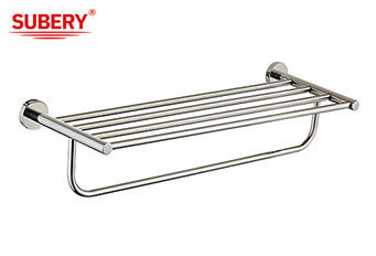 Polished Chrome Double Round Towel Bar Shelf Sus304 Project Hotel Home