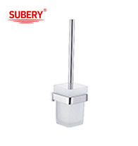 Brass toilet brush holder glass bathroom high quality chrome color OEM nobel brass mounting piece brass base