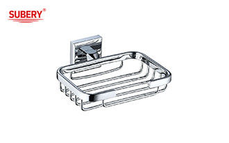 Brass soap basket dish holder bathroom high quality chrome color OEM brass base square design