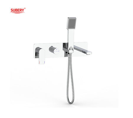 Modern Wall Mounted Bathroom Shower Mixer Taps Chrome Brass Single Lever