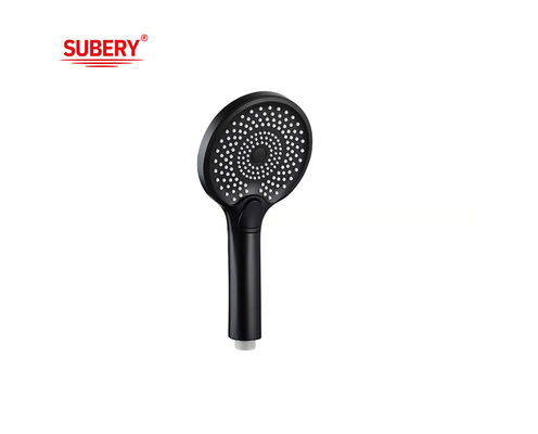 Plastic Hand Showers ABS 3 Function Column Black Liquid Silicon Nozzle Round Easy Clean OEM