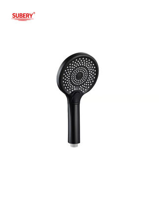 Plastic Hand Showers ABS 3 Function Column Black Liquid Silicon Nozzle Round Easy Clean OEM