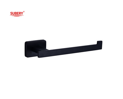 Zinc Wall Mounted Bathroom Accessories WC toilet roll paper holder matt black rectangle design OEM ODM