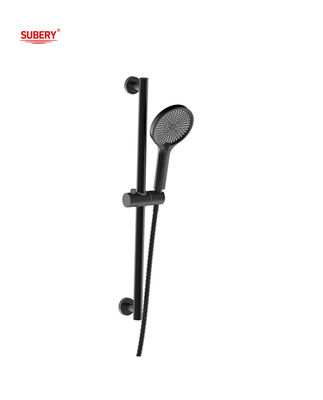 3 Function SUS304 Matte Black Handheld Shower Slide Bar Round Classical
