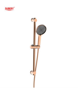 ABS Plastic Shower Rail Bar SUS304 3 Function Bathroom Rose Golden Round Classical