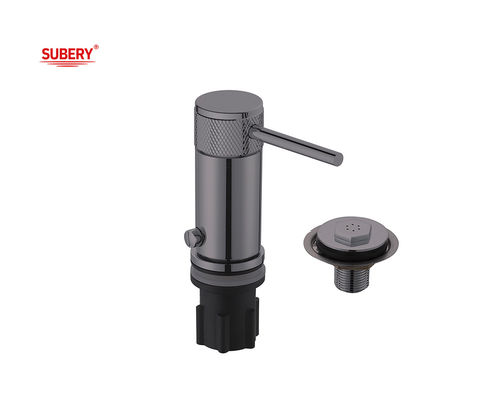 Modern Single Lever Bidet Ducha Brass Annular Knurl Handle Gunmetal Taps