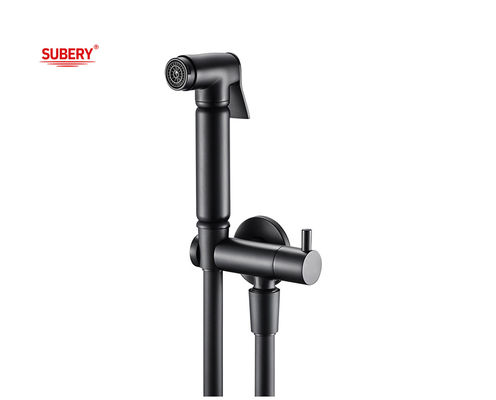 Brass Shattaf Hand Held Bidet Shower Thread Modern Matt Black G1/2&quot;