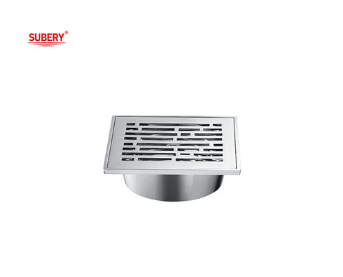 Floor Mounted Bathroom Floor Drain Trap 100 X 100mm Chrome
