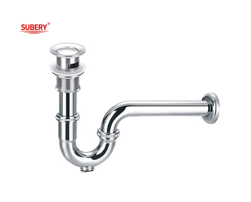 Brass Bottle Trap Overflow Pop Up Wash Basin Drainer Chrome OEM