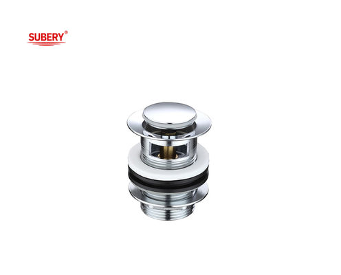 Pop Up Small Bathroom Sink Strainer Drain With Overflow Stopper Chrome OEM
