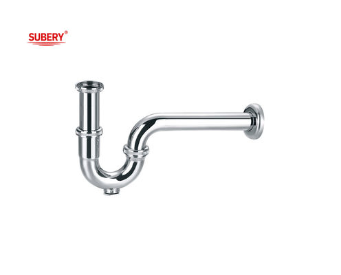 Brass lavatory wash basin drainage bottle trap siphon bathroom p-trap pipe for wash basin chrome OEM
