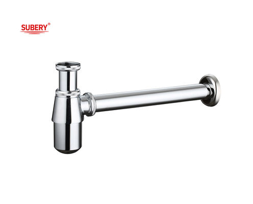 Brass bottle trap lavatory basin drainage siphon bathroom p-trap pipe for wash basin chrome OEM
