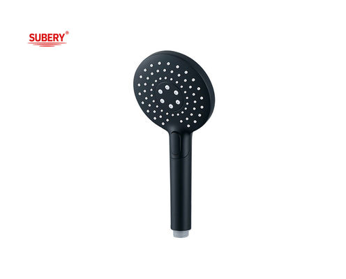 ABS plastic 3 function handshower hand shower for shower column matt black bathroom silicon nozzle round easy clean OEM