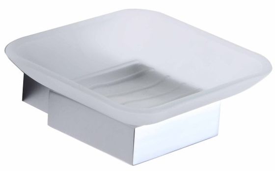 Style Stainless Steel Soap Holder Glass Soap Dish Transparent Soap Box Wall Hanging