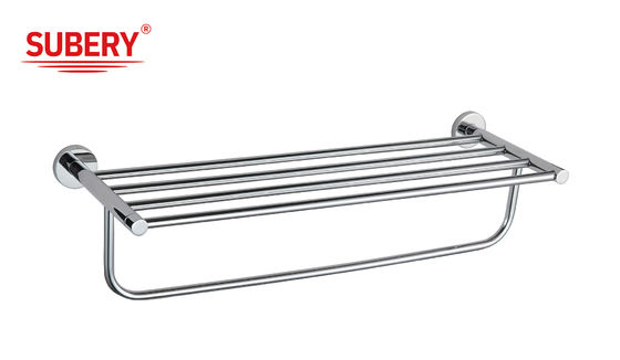 Brass towel bar shelf double floor