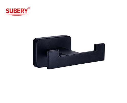 Zinc Modern Double Robe Hook Bathroom Matt Black Oem Accessories Design