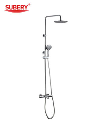 Chrome Brass Thermostatic Faucets OEM Round Rainshower Handshower Temperature Adjustable