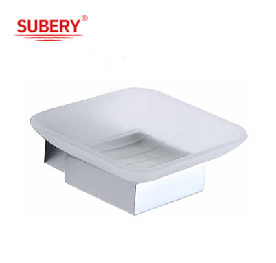 Style Stainless Steel Soap Holder Glass Soap Dish Transparent Soap Box Wall Hanging
