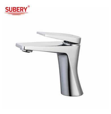 Casting Deck Mounted Bathroom Basin Faucet Single Handle Mixer Hot and Cold Water Taps