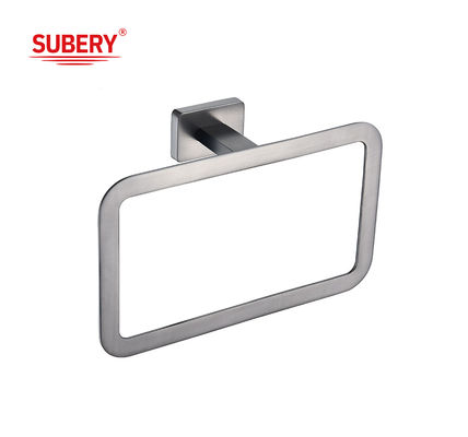 Zinc Wall Mounted Bathroom Accessories rectangle towel ring holder rectangle design OEM ODM classical