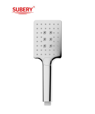 ABS 3 function handshower hand shower for shower column chrome bathroom silicon nozzle square easy clean OEM