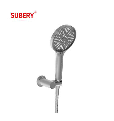ABS Plastic 3 Function Hand Showers Gun Metal Big Round Bath Liquid Silicon Nozzle Easy Cleaning