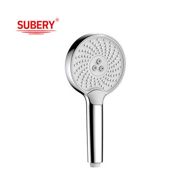 Column Chrome White Hand Showers Liquid Silicon Nozzle Round Easy Cleaning OEM