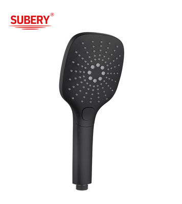 Black Column Hand Held Showerheads ABS Plastic 3 Function