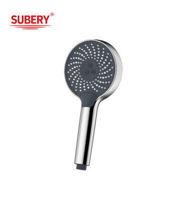 3 Function ABS Hand Shower Plastic Column Chrome Bathroom Easy Cleaning