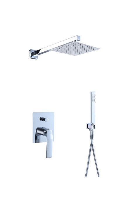 Tek kolu duvarda gizlenmiş banyo veya duş karıştırıcısı dönüştürücü ile yağmur duşu el duşu banyo krom tunç musluk OEM