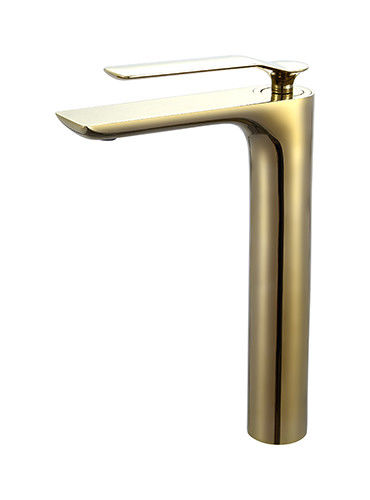Brushed Golden Brass Basin Mixer Faucet Single Lever Basin Mixer Bathroom Hot And Cold Water OEM