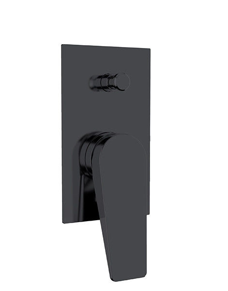 Single Lever Concealed In Wall Bath Or Shower Mixer With Diverter Matt Black Bathroom Brass Tap Faucet OEM