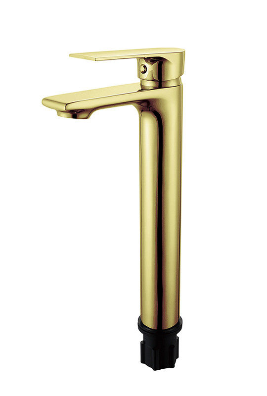 Long Basin Mixer Faucet Single Lever Phòng tắm Golden Brass Máy phun nước nóng và lạnh